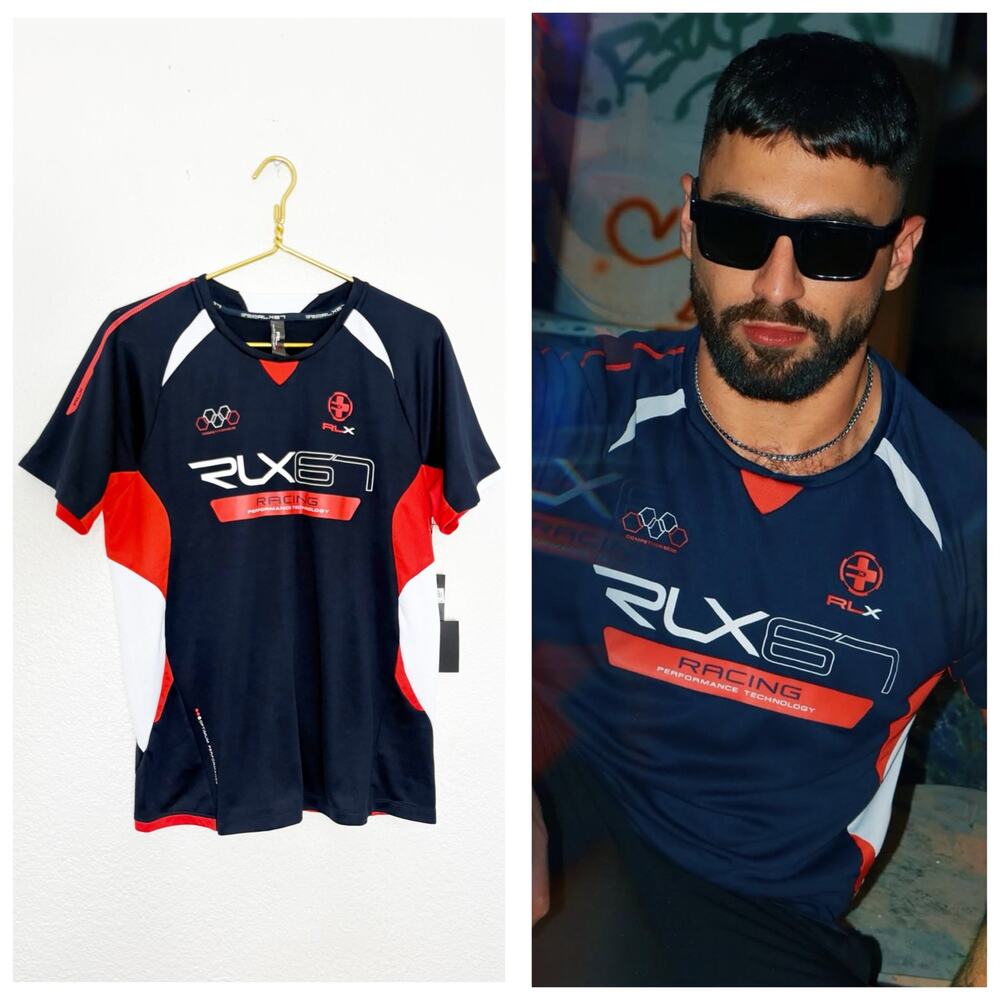 NEW RLX Ralph Lauren Athletic Cycling Racing Shirt Medium Graphic Streetwear